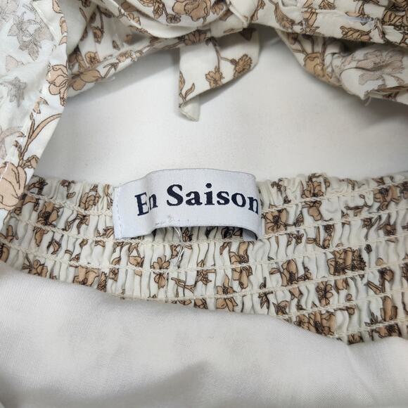 En Saison Gianna Floral Print Cotton Ruffle Maxi Dress Small Medium Cottagecore - Picture 9 of 16